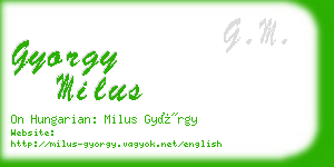 gyorgy milus business card